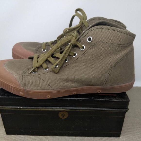 SPRING COURT OLIVE TWILL MEN'S SNEAKERS SIZE 45 EU - Picture 4 of 7